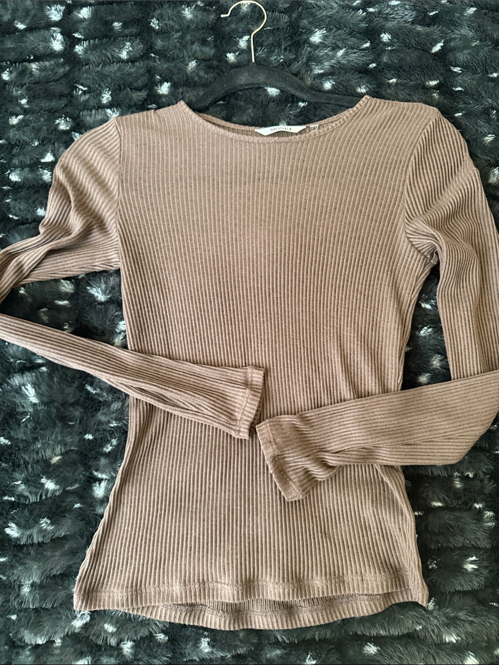 Monki sheer brown top